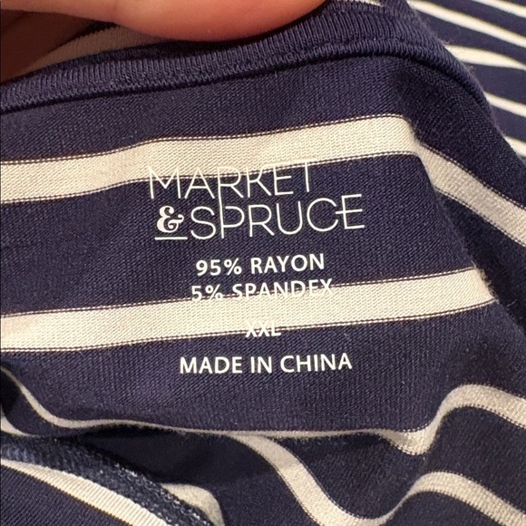 Market & Spruce- Elaine Pocket Short Sleeve Tee. Size XXL. Navy. Stripes. NWT - Picture 11 of 15